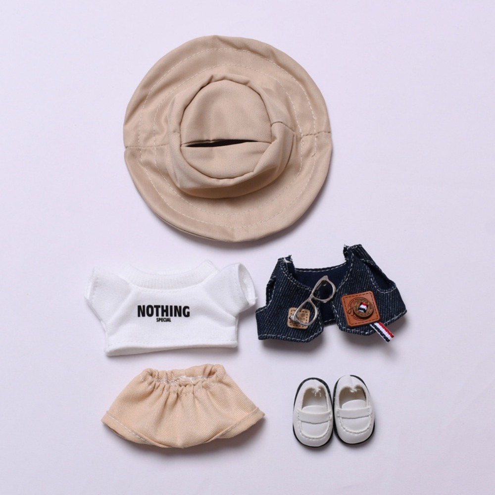 Party Games 15 In 1 - Pakaian Boneka Labubu 15/17cm, Rompi Denim,
