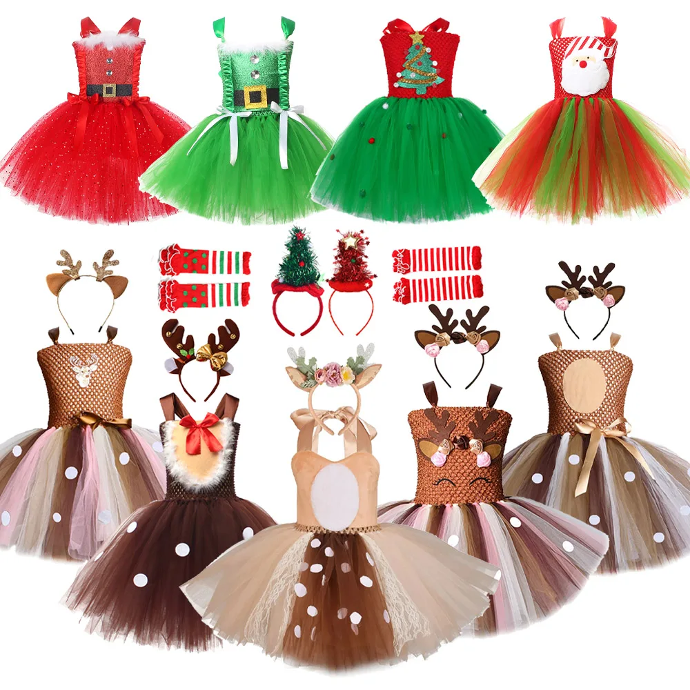 Kids Party Games - Gaun Tutu Natal Anak-anak Kostum Rusa