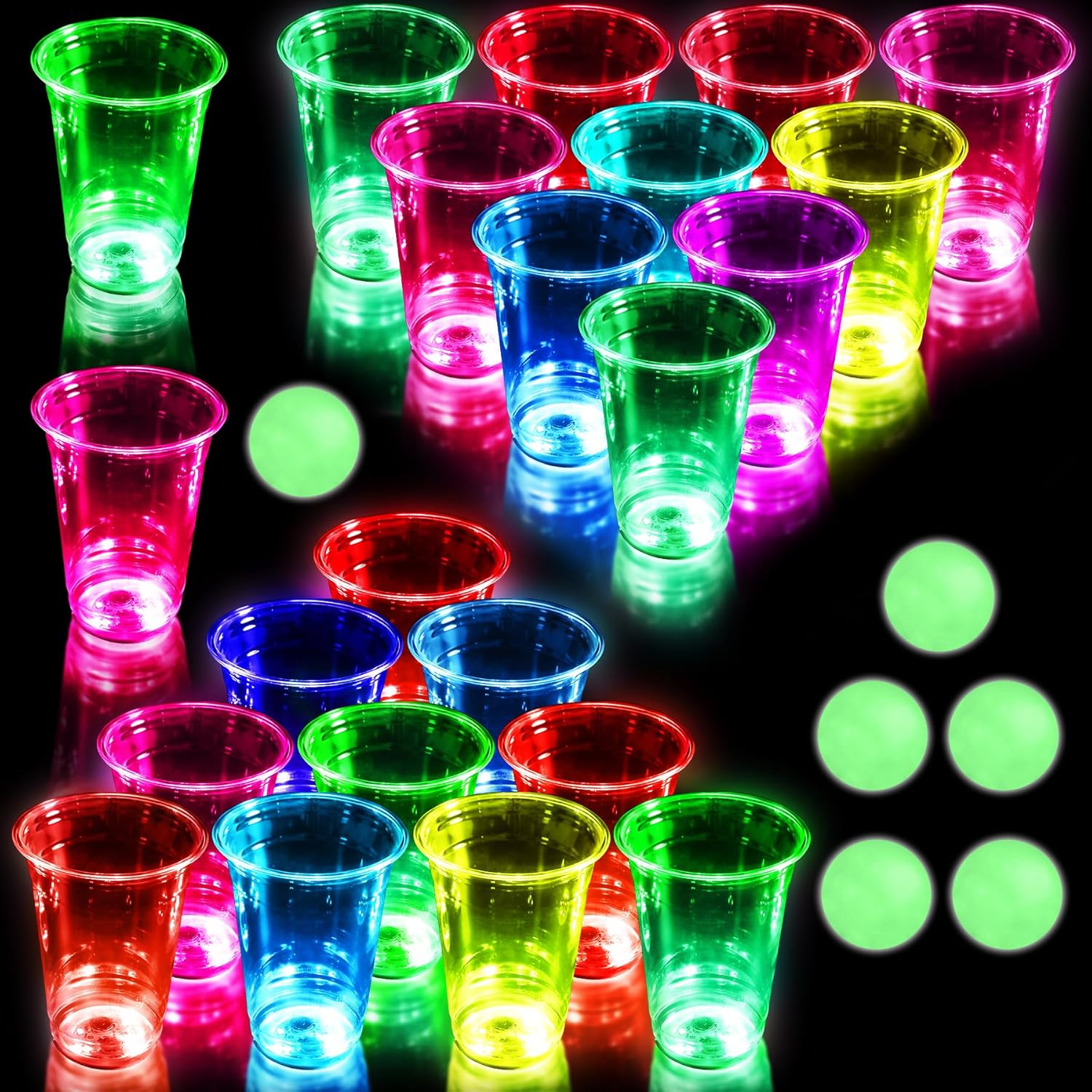 Party Games Jenga - Cangkir Pong bir permainan bercahaya dan