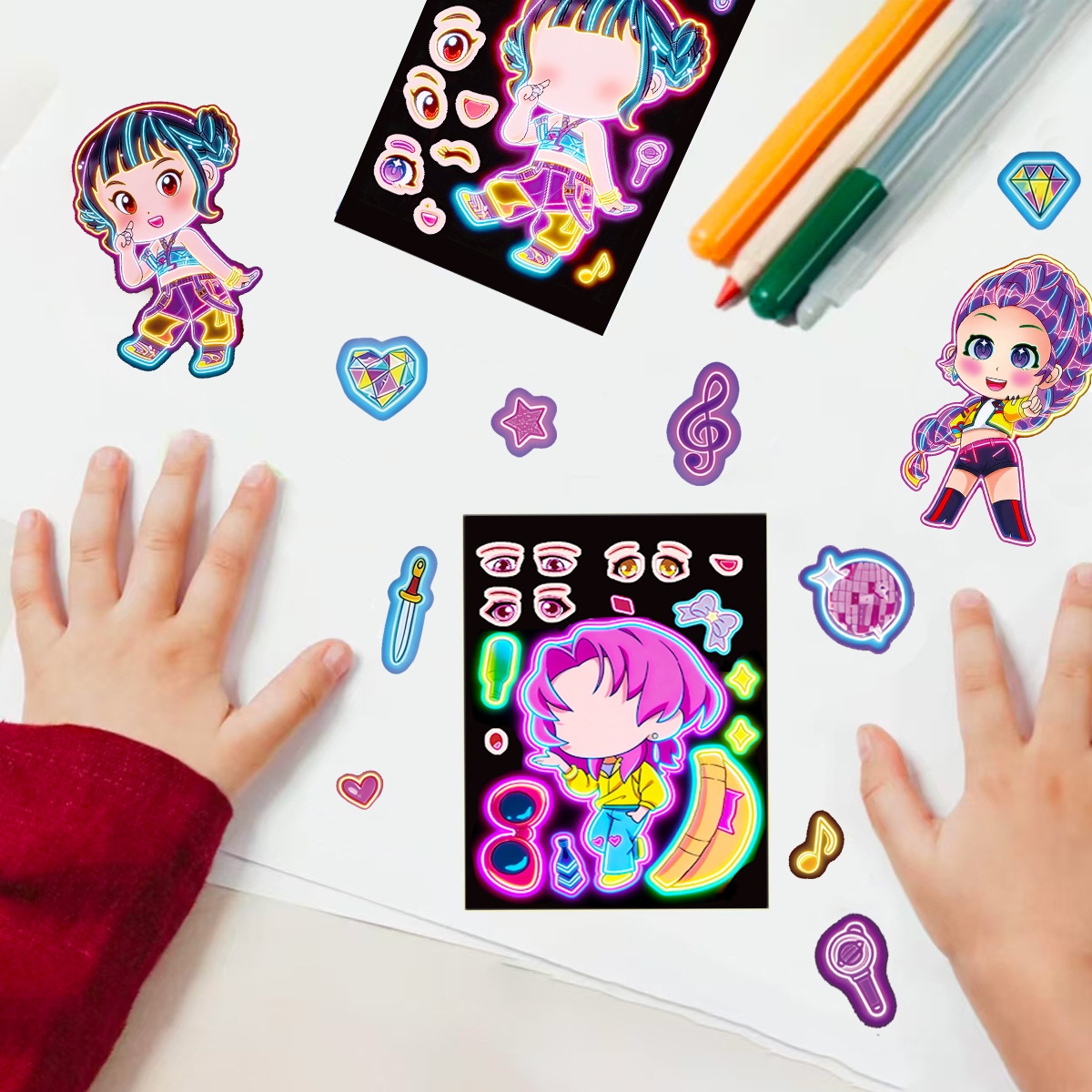 8 Buah Stiker Anak Perempuan L - Party Games Music ulasan dan harga